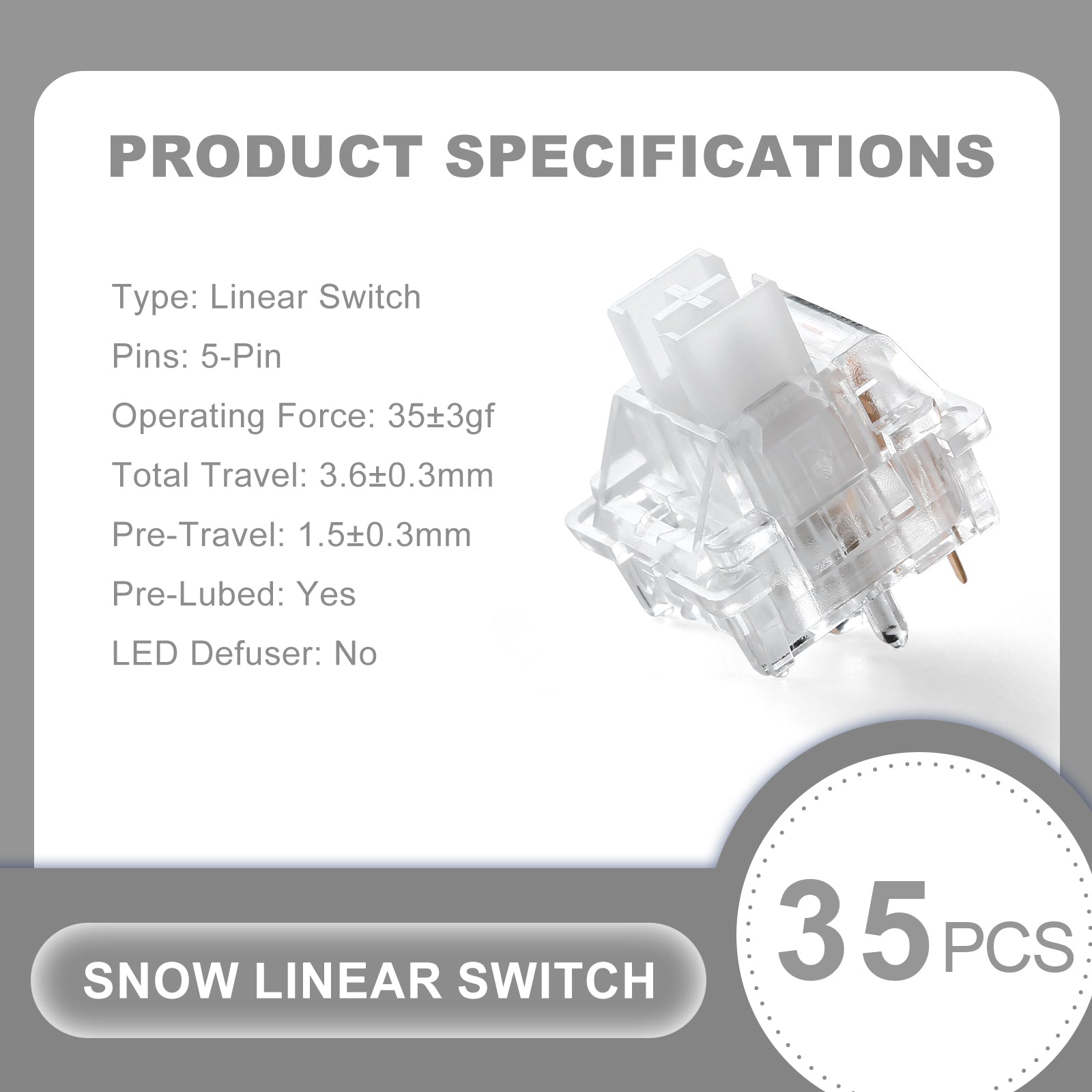 ÿun YUNZII Snow Linear 5-Pin Mechanical Switch – YUNZII KEYBOARD