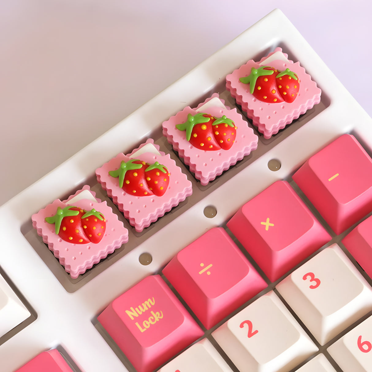 Strawberry Cookie Artisan Keycap