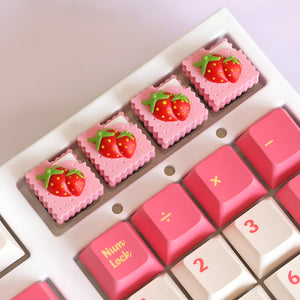 Strawberry Cookie Artisan Keycap