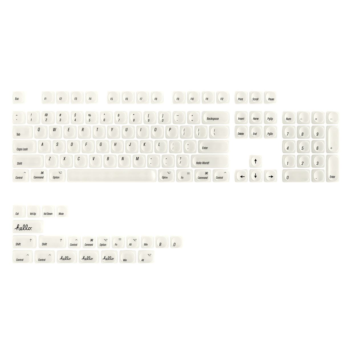 YUNZII Ceramic Jade MOA Profile Keycap Set
