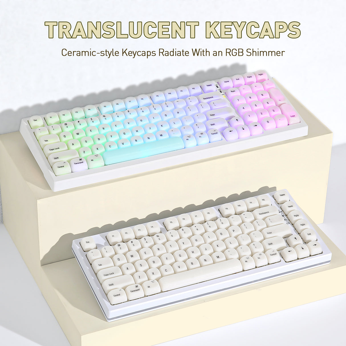 YUNZII Ceramic Jade MOA Profile Keycap Set