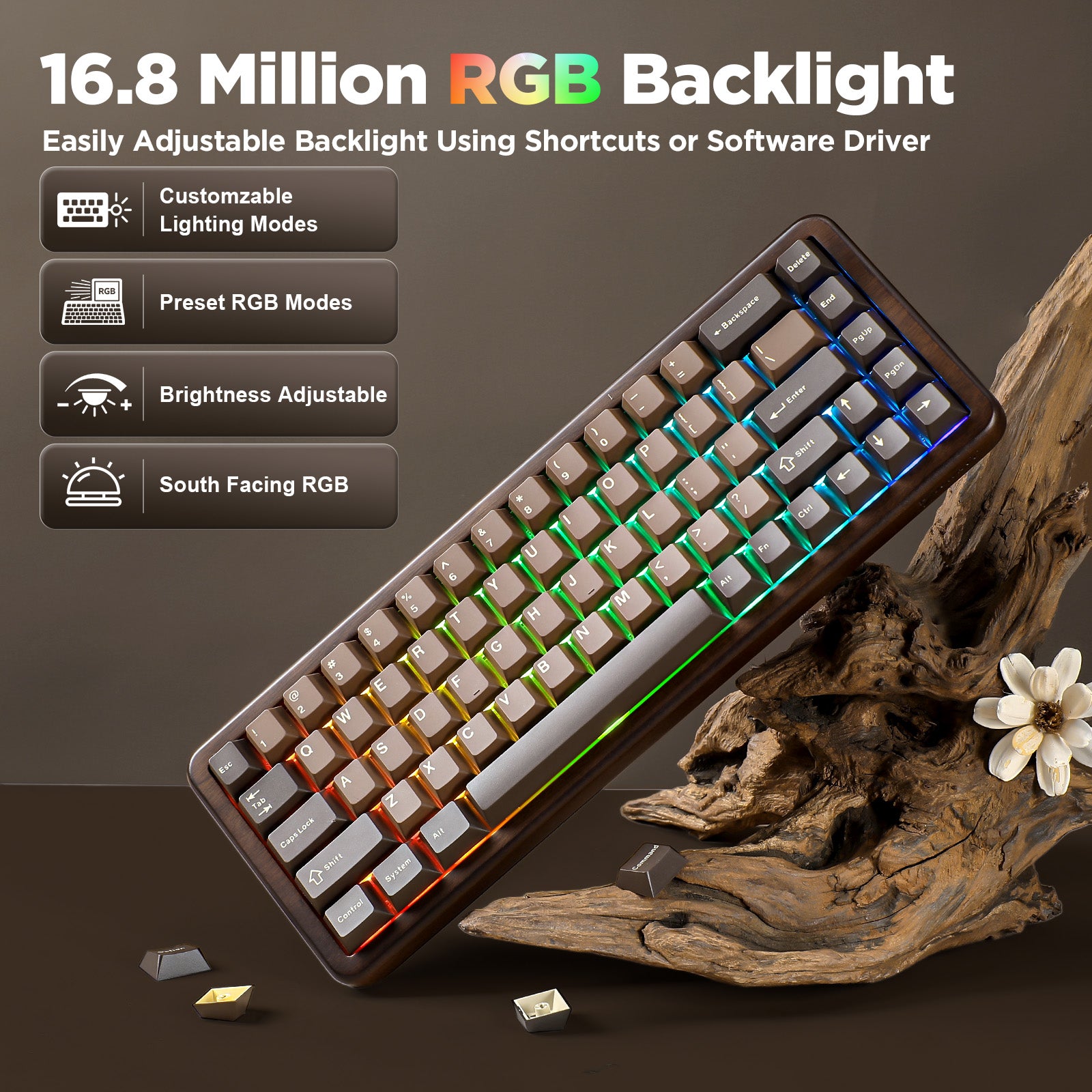 PRE-ORDER YUNZII WOOD68 Wireless Mechanical Keyboard – YUNZII KEYBOARD