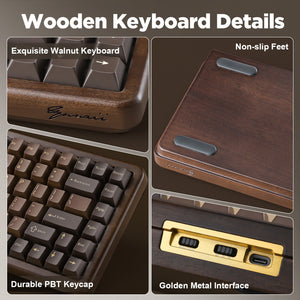 YUNZII WOOD84 Wireless Mechanical Keyboard