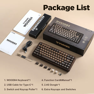 YUNZII WOOD84 Wireless Mechanical Keyboard