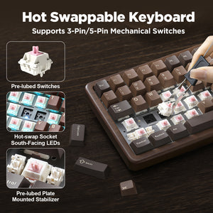 YUNZII WOOD84 Wireless Mechanical Keyboard