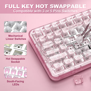 YUNZII X98 Transparent QMK/VIA Mechanical Keyboard