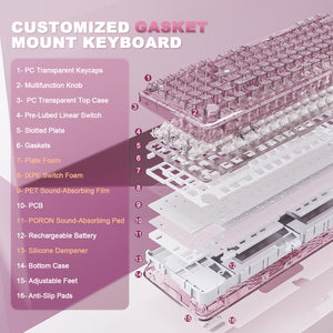 YUNZII X98 Transparent QMK/VIA Mechanical Keyboard