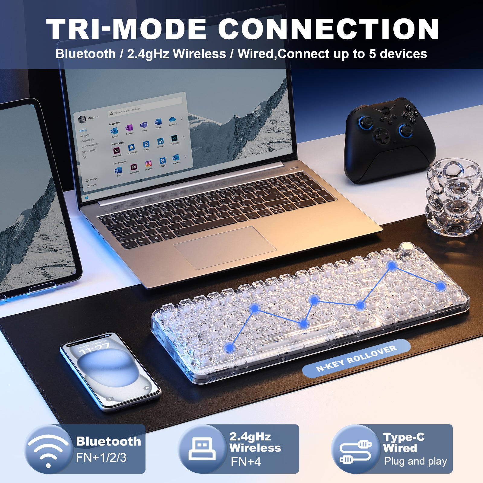 YUNZII X98 Transparent QMK/VIA Mechanical Keyboard – YUNZII KEYBOARD