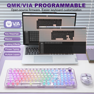 YUNZII X98 Transparent QMK/VIA Mechanical Keyboard