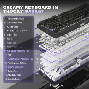 YUNZII X98 Transparent QMK/VIA Mechanical Keyboard