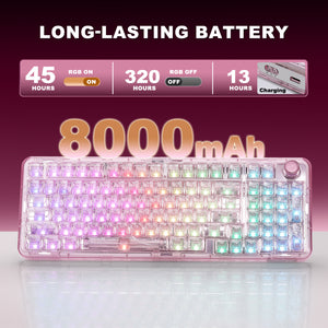 YUNZII X98 Transparent QMK/VIA Mechanical Keyboard
