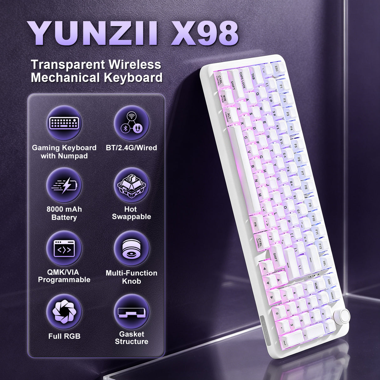 YUNZII X98 Solid QMK/VIA Mechanical Keyboard