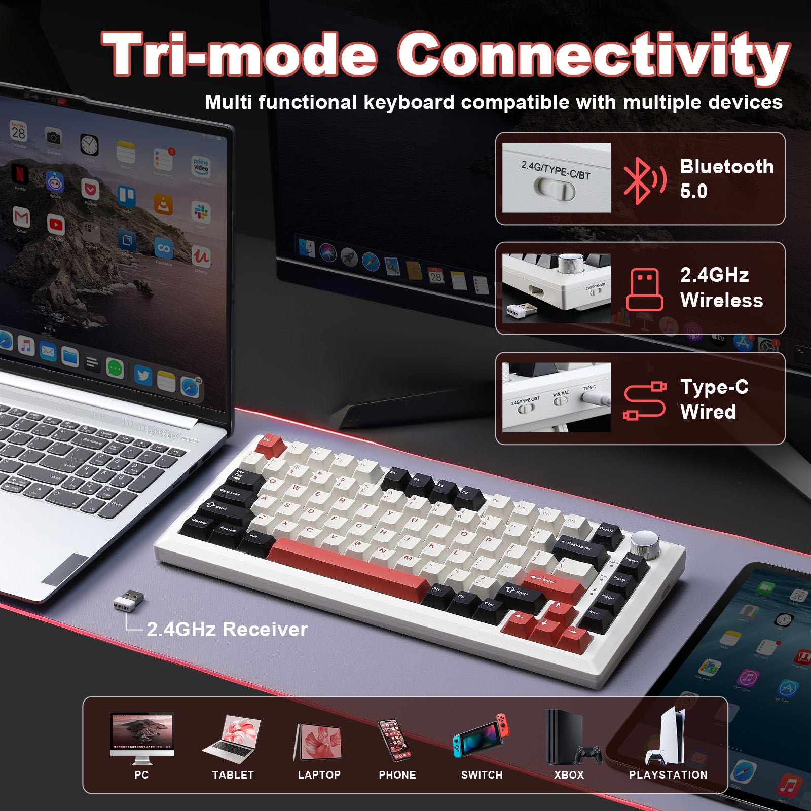 MIKIBY Y75 Wireless Mechanical Keyboard keyboard image