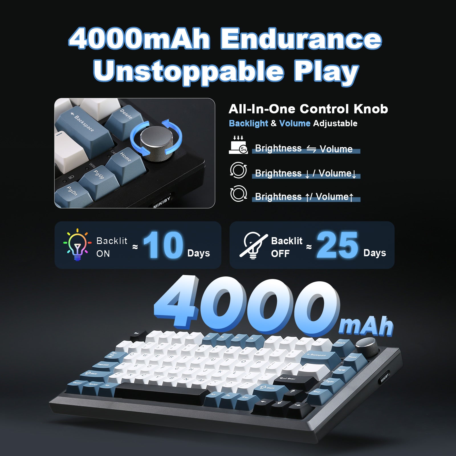 MIKIBY Y75 Wireless Mechanical Keyboard keyboard image