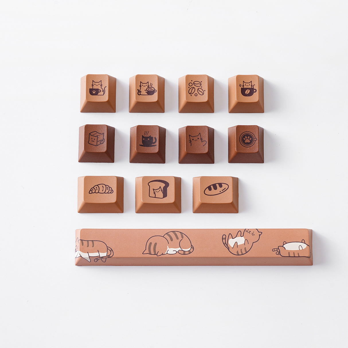 YUNZII Coffee Cat Keycap Set