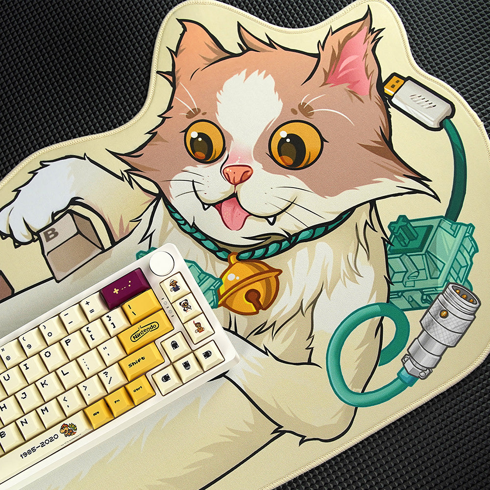 YUNZII Keynovo Shaped Mouse Mat Desk Pad - Cat