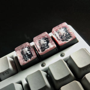 YUNZII Sakura Blossom Snow Mountain Keycaps