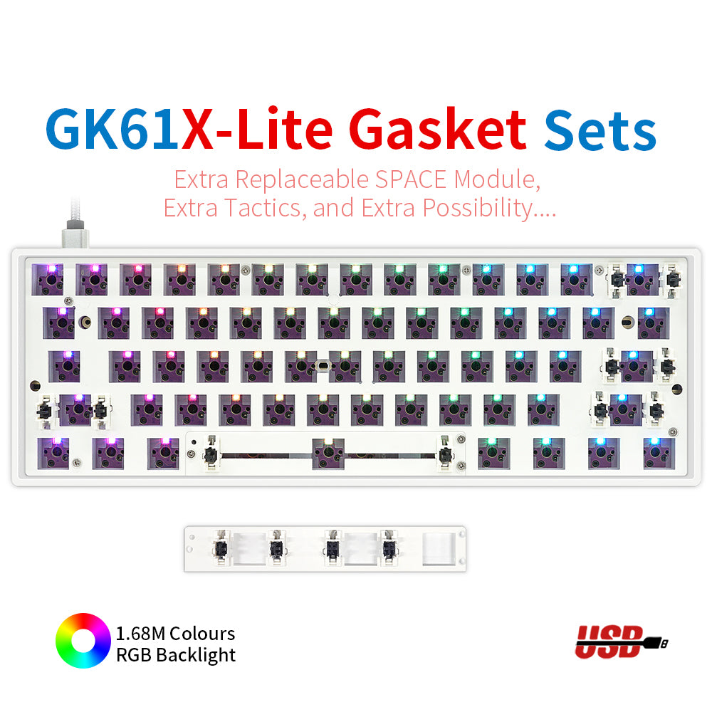 YUNZII GK68 Lite-Gasket Keyboard Kit With ABS Keyboard Case