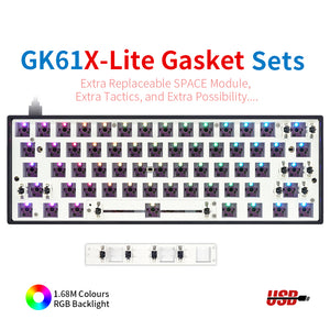 YUNZII GK61 Lite-Gasket Keyboard Kit With ABS Keyboard Case