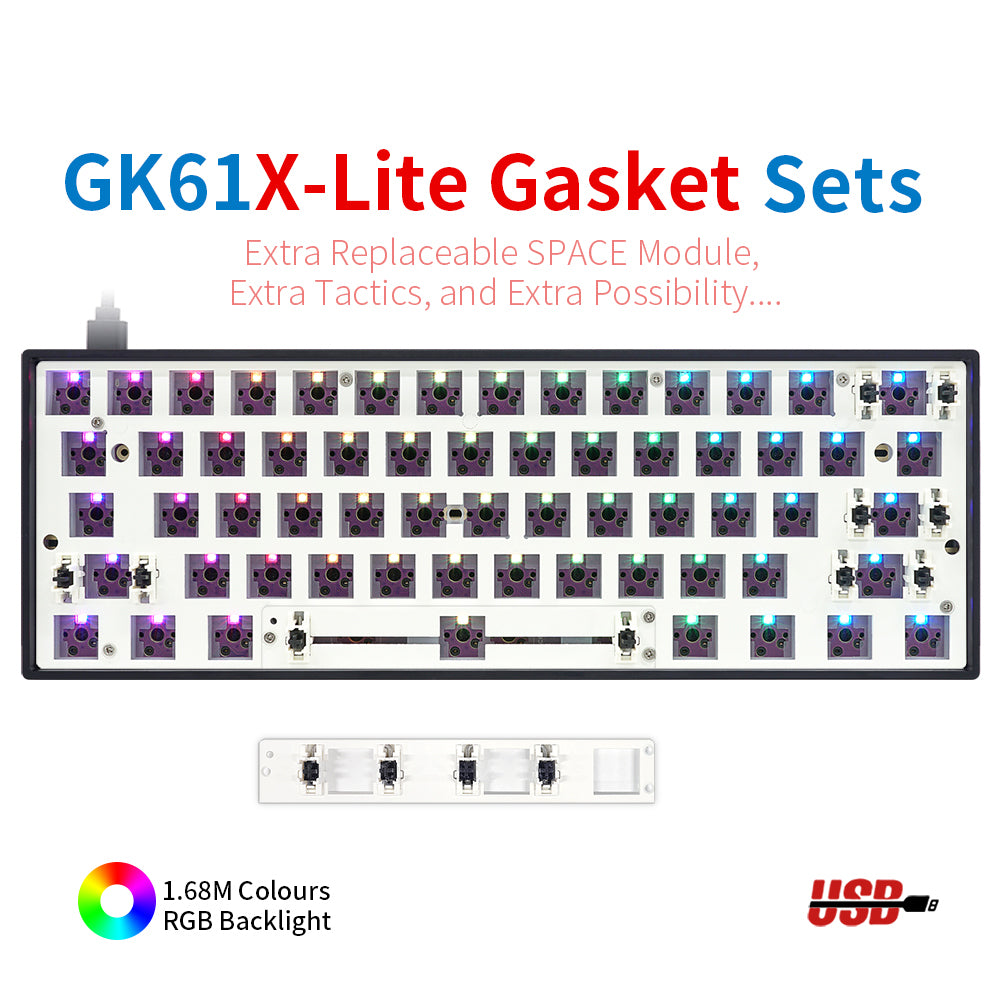 YUNZII GK68 Lite-Gasket Keyboard Kit With ABS Keyboard Case