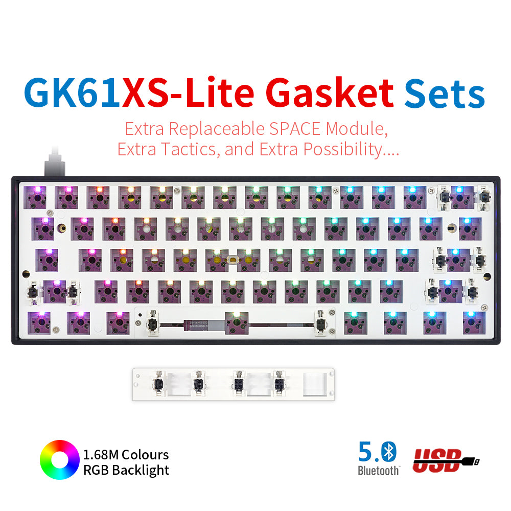 YUNZII GK61 Lite-Gasket Keyboard Kit With ABS Keyboard Case