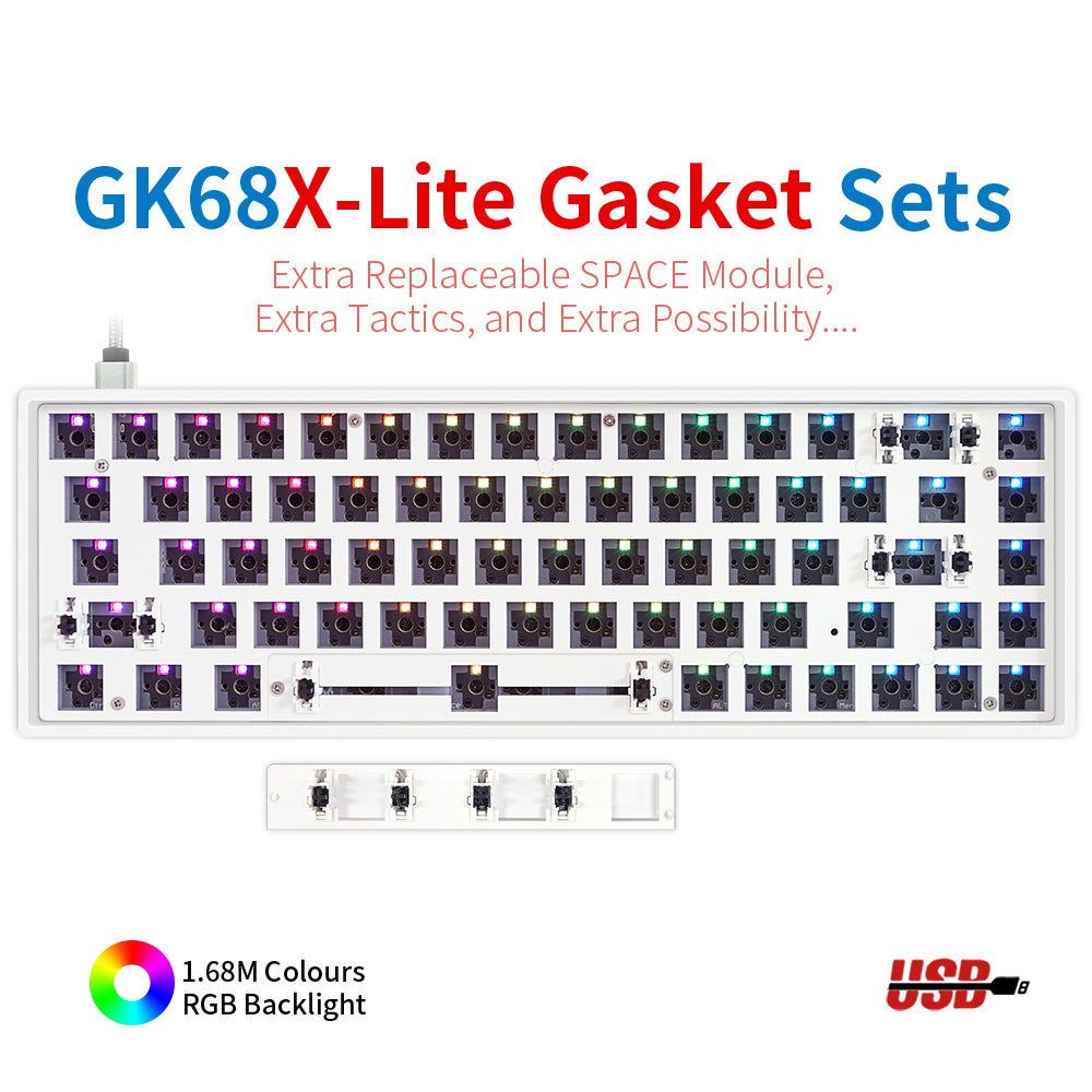 YUNZII GK68 Lite-Gasket Keyboard Kit With ABS Keyboard Case