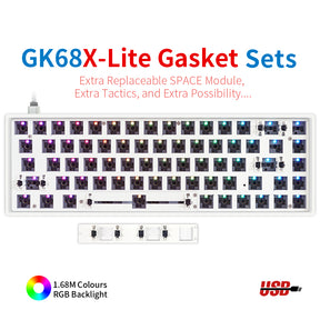 YUNZII GK61 Lite-Gasket Keyboard Kit With ABS Keyboard Case