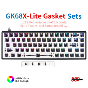 YUNZII GK61 Lite-Gasket Keyboard Kit With ABS Keyboard Case