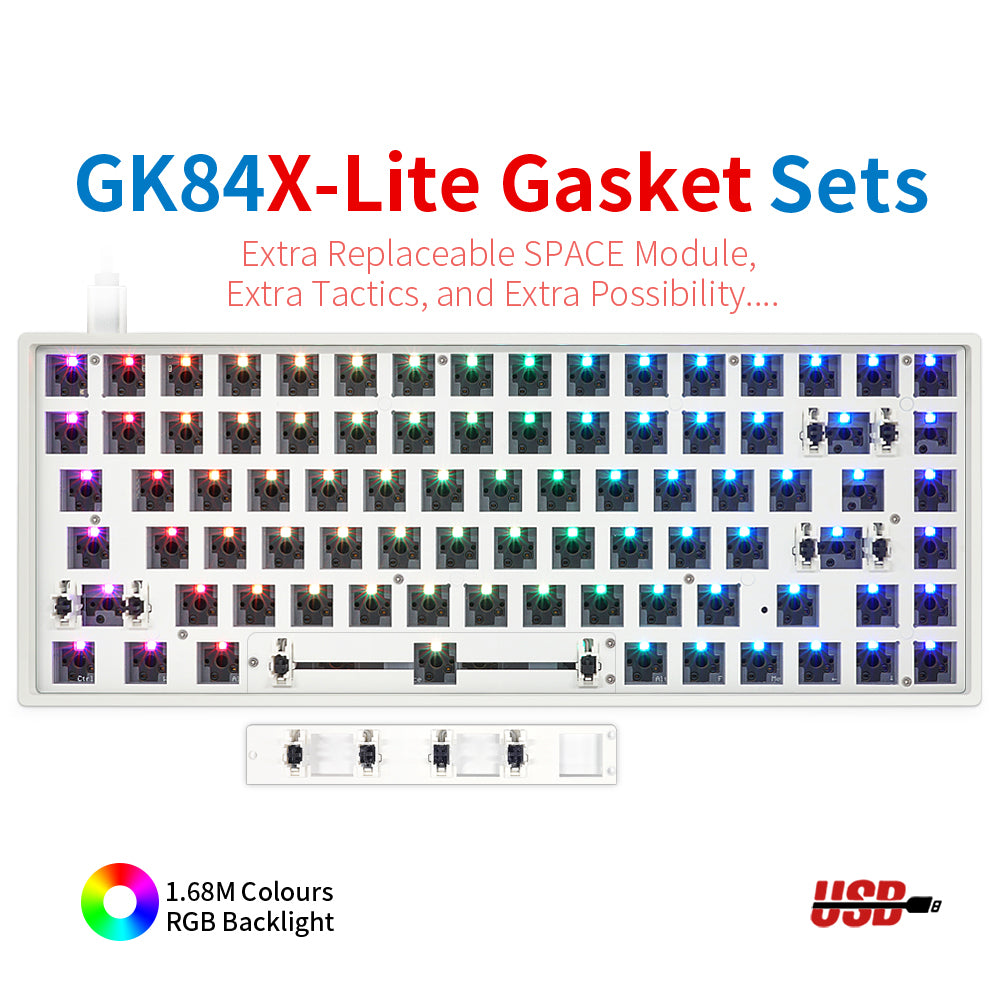 YUNZII GK61 Lite-Gasket Keyboard Kit With ABS Keyboard Case