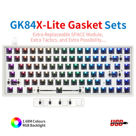 YUNZII GK61 Lite-Gasket Keyboard Kit With ABS Keyboard Case