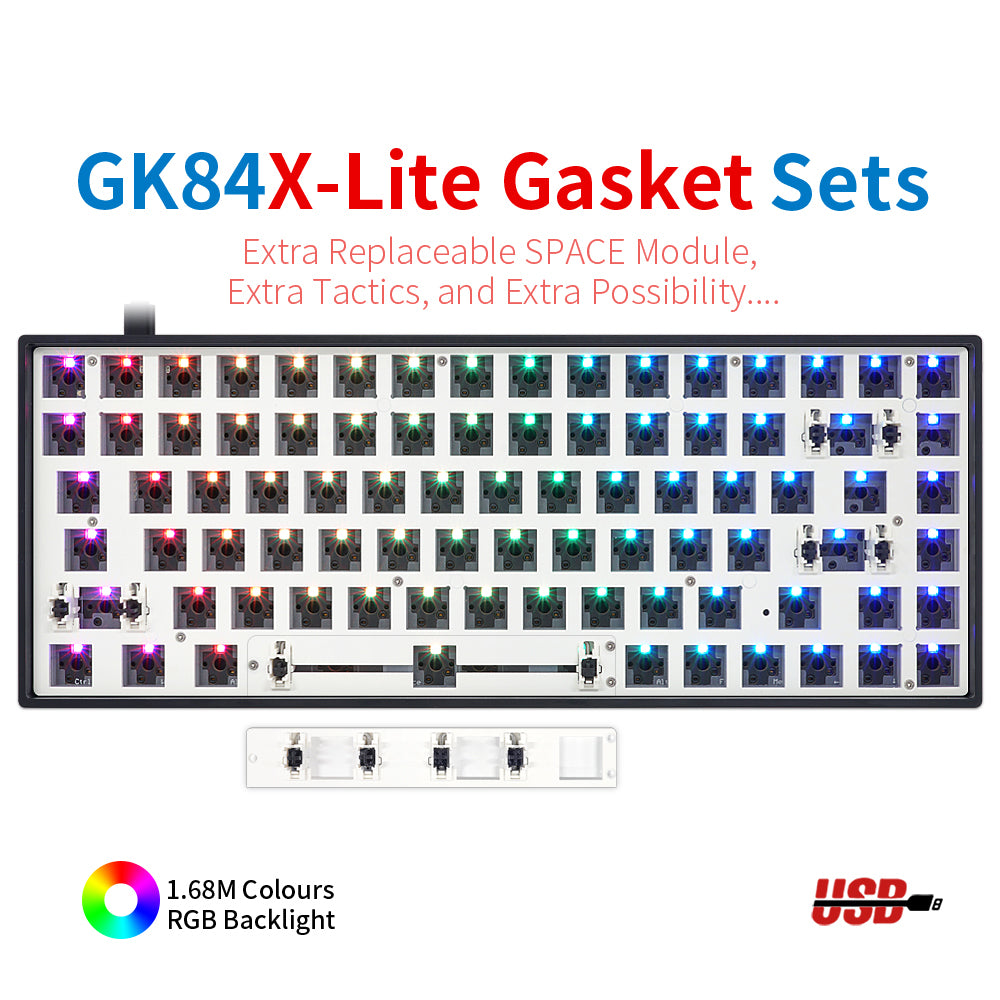 YUNZII GK84 Lite-Gasket Keyboard Kit With ABS Keyboard Case