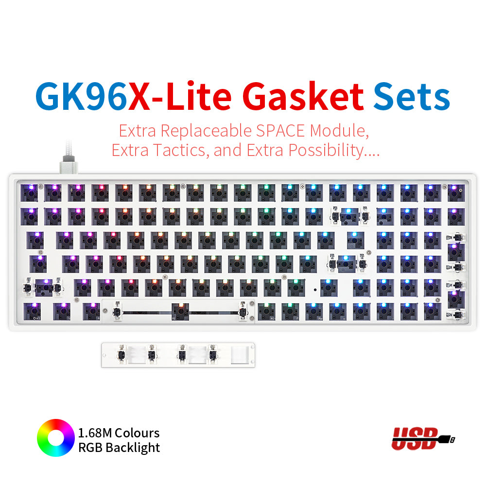 YUNZII GK61 Lite-Gasket Keyboard Kit With ABS Keyboard Case