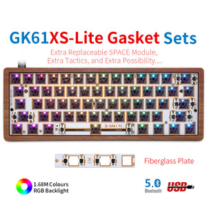 YUNZII SKYLOONG GK61 / GK68 Lite-Gasket Keyboard Kit With Wooden Keyboard Case