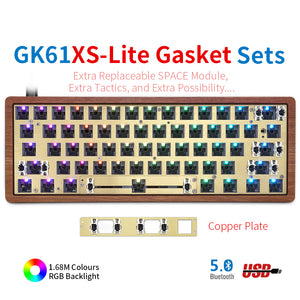 YUNZII SKYLOONG GK61 / GK68 Lite-Gasket Keyboard Kit With Wooden Keyboard Case