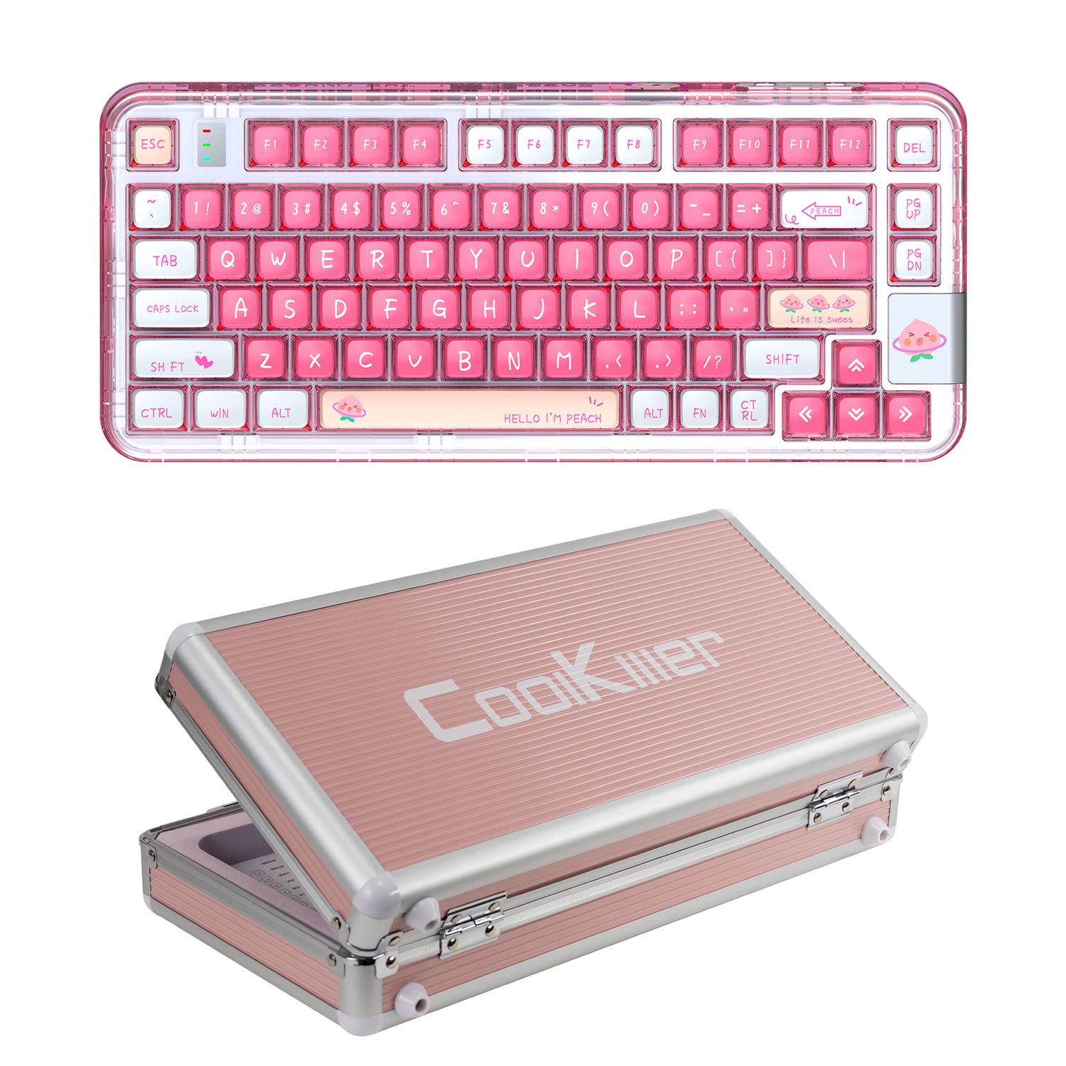 YUNZII CK75 Wireless Transparent Gasket Mechanical Keyboard-Polar Bear
