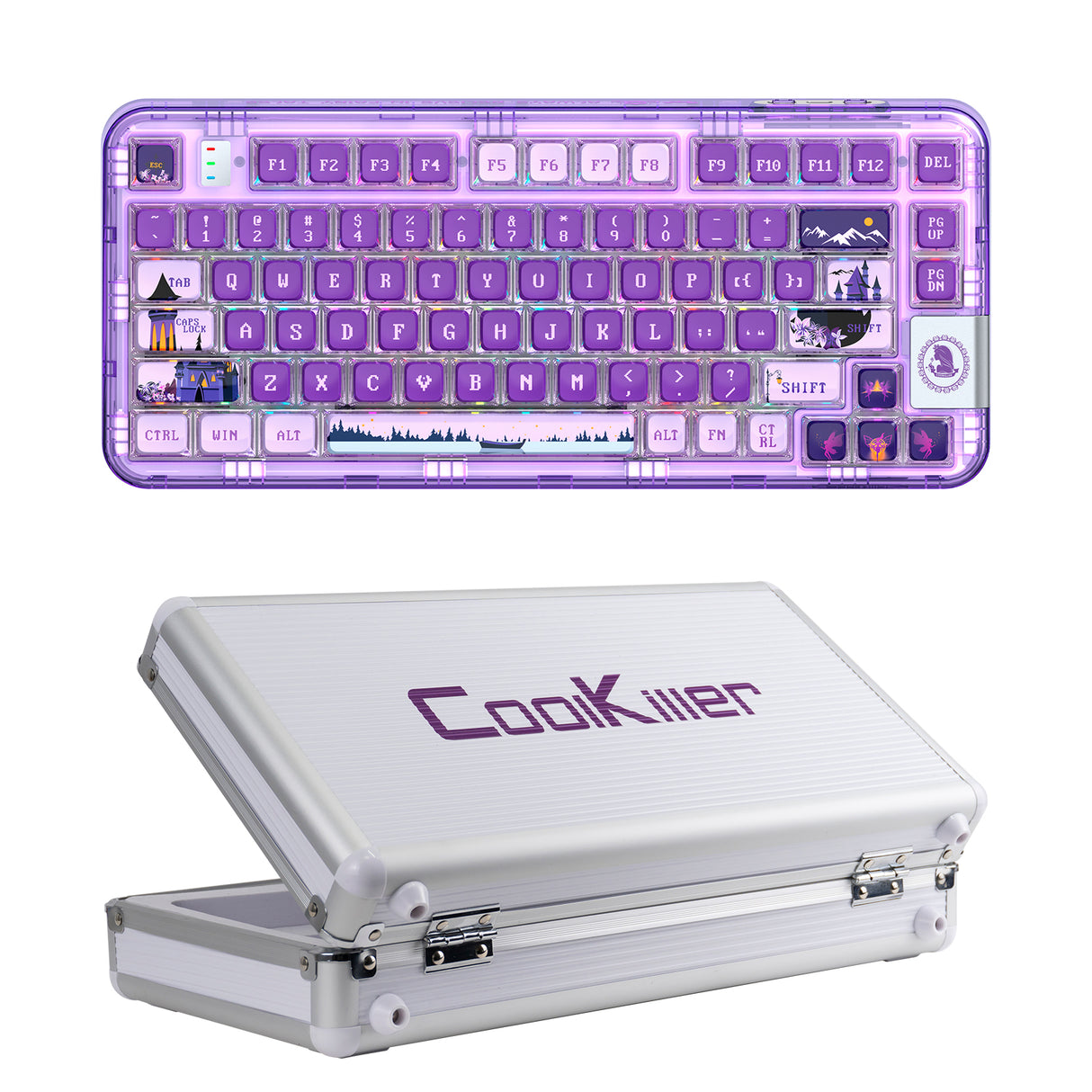 YUNZII x CoolKiller CK75 Wireless Transparent Gasket Mechanical Keyboard-Fairy Purple