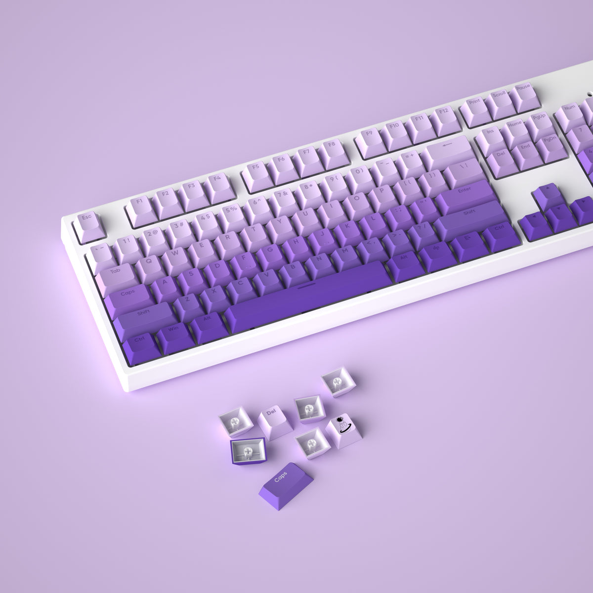 YUNZII Double Shot Gradient Keycap Set (127 Keys)- Purple