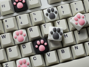 YUNZII ZOMO KITTY PAW ARTISAN KEYCAPS - Silicon-Pink&Black