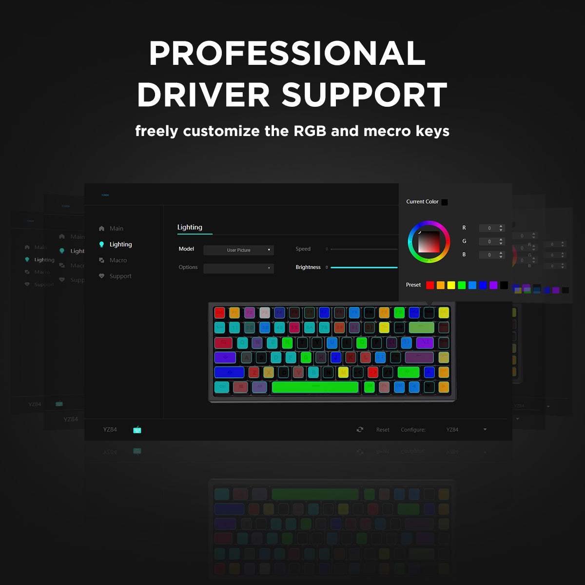 yun YUNZII YZ108 Mint RGB Hot Swappable Mechanical Keyboard – mechkeysshop