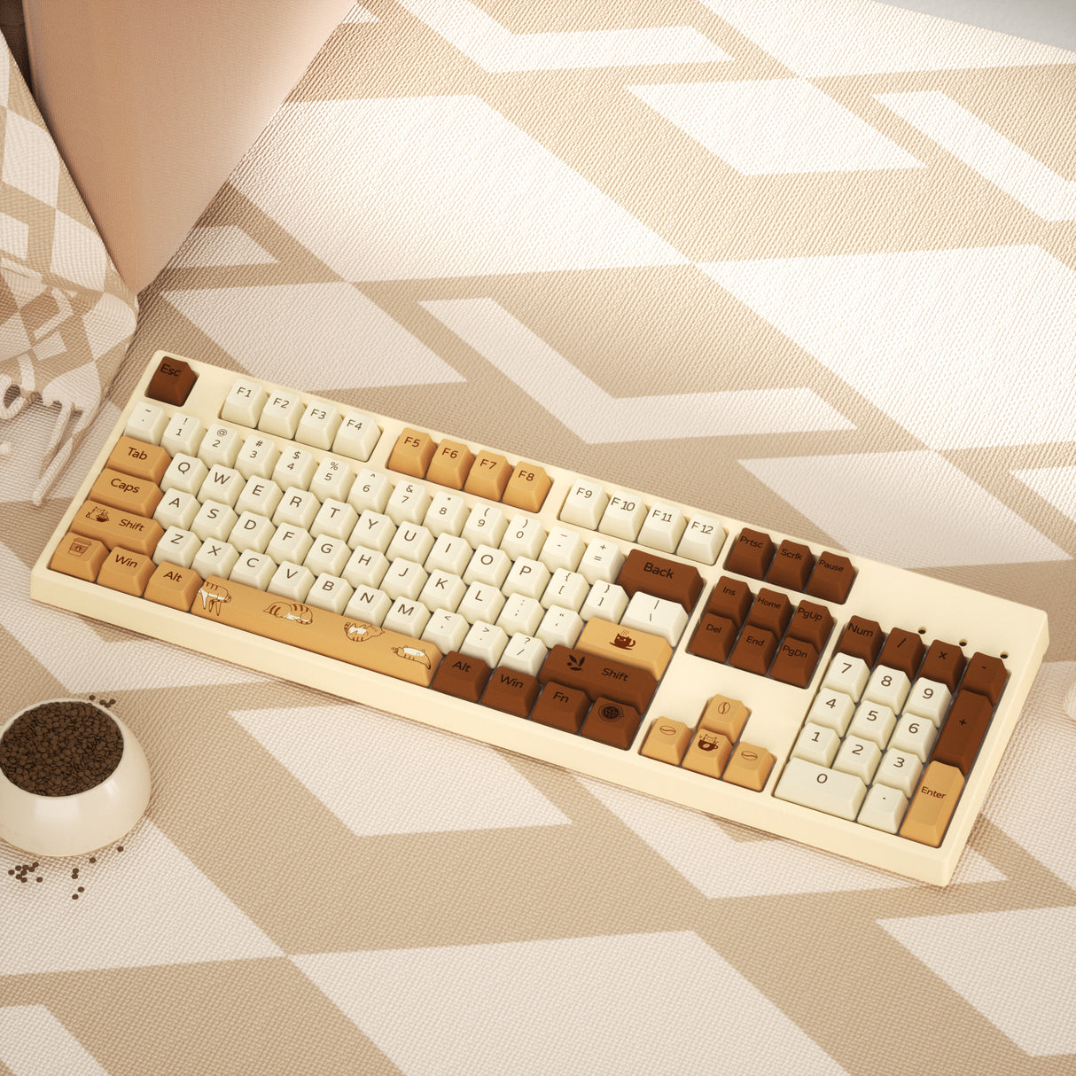 YUNZII Coffee Cat Keycap Set