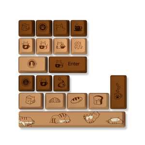 YUNZII Coffee Cat Keycap Set