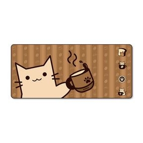 YUNZII Keynovo Mouse Mat Desk Pad- - Coffee Cat