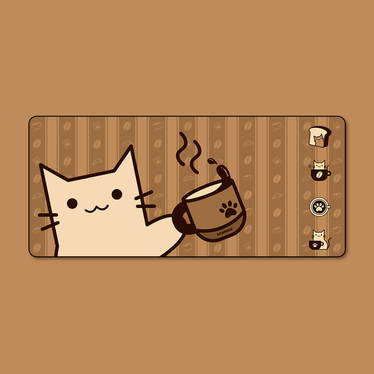 YUNZII Keynovo Mouse Mat Desk Pad- - Coffee Cat – YUNZII KEYBOARD