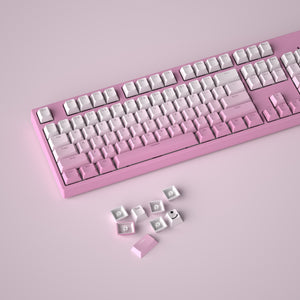 YUNZII Double Shot Gradient Keycap Set (127 Keys)- Sakura Pink