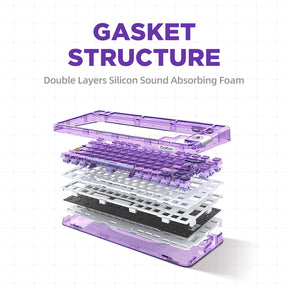 YUNZII x CoolKiller CK75 Wireless Transparent Gasket Mechanical Keyboard-Fairy Purple