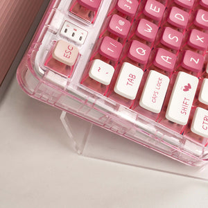 YUNZII x CoolKiller CK75 Wireless Transparent Gasket Mechanical Keyboard-Peach Pink