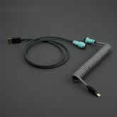 YUNZII Custom Coiled Aviator USB Cable- Grey Blue