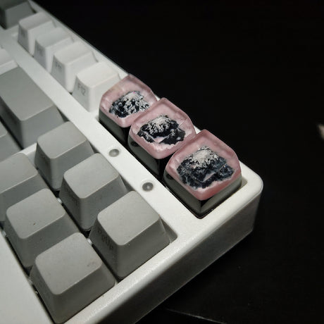 YUNZII Sakura Blossom Snow Mountain Keycaps