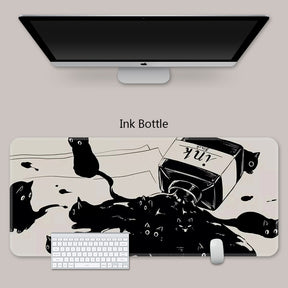 YUNZII Keynovo Mouse Mat Desk Pad - Black Cat