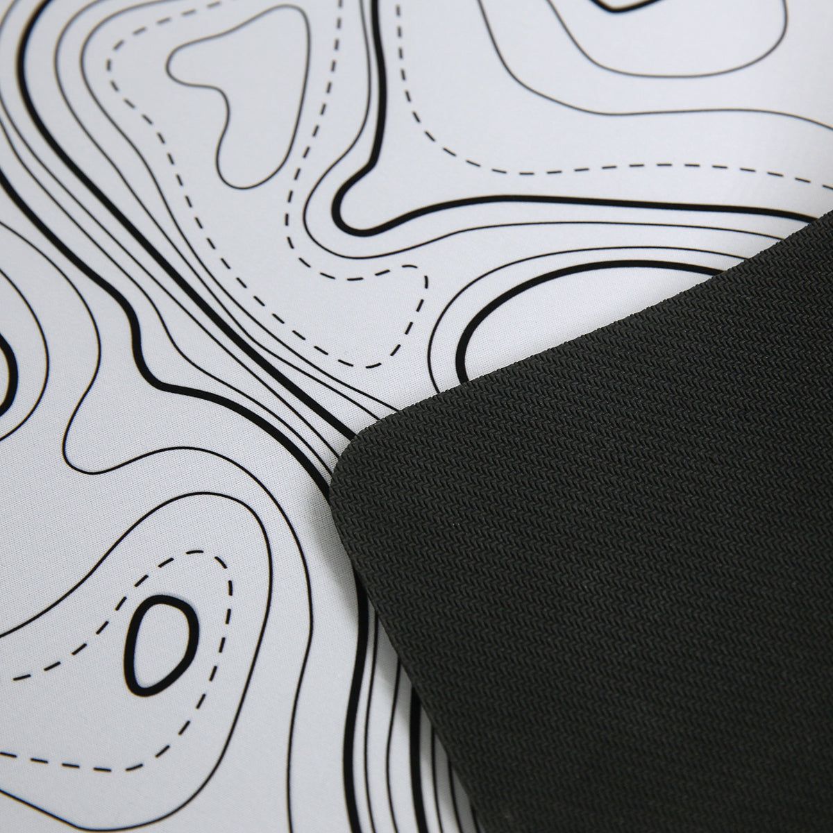 Black Topographic Desk Mat, Large Gaming Mousepad, Black Desk Pad